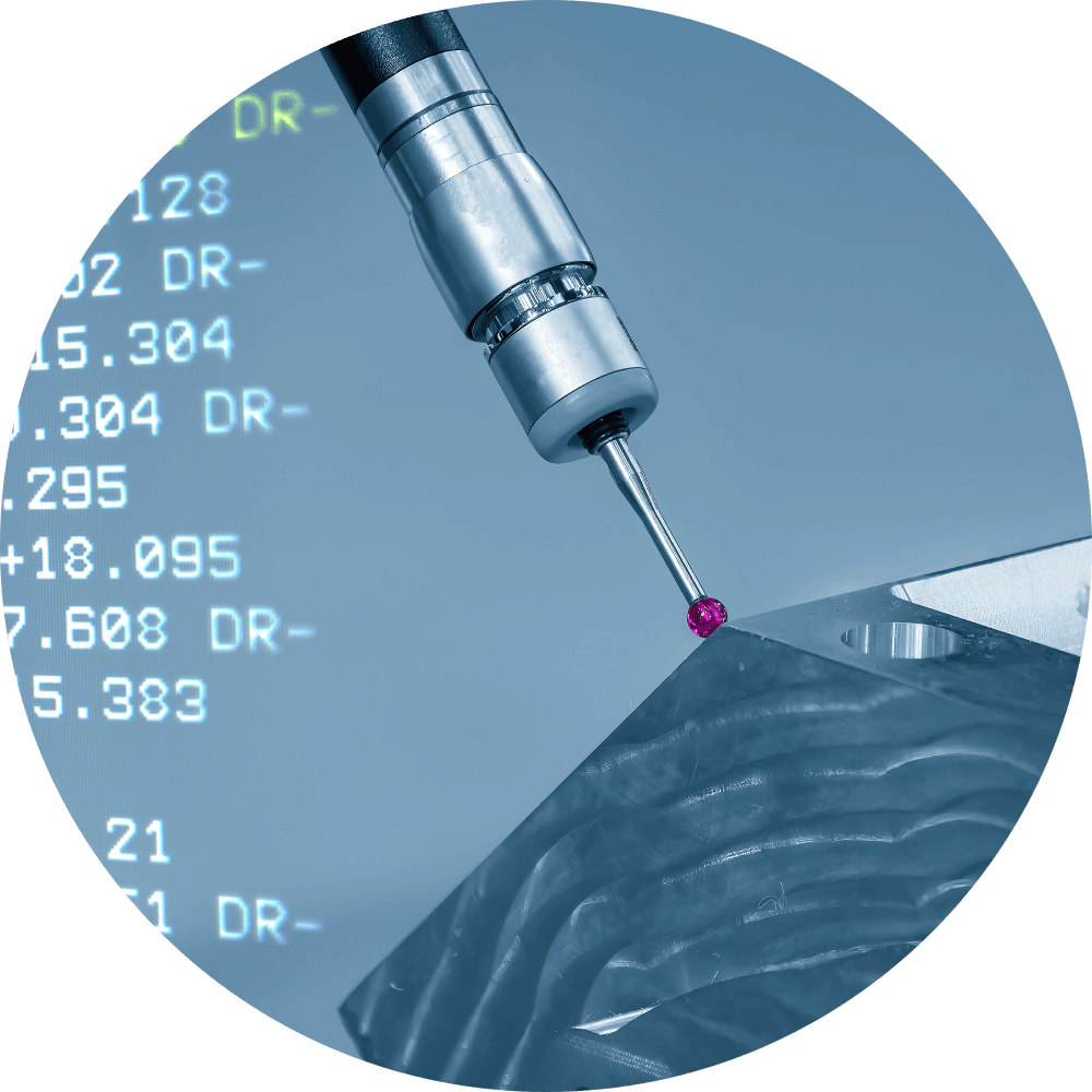PolyWorks|Inspector displaying automated 3D CMM sequences and integrated collision-avoidance tools on a screen.