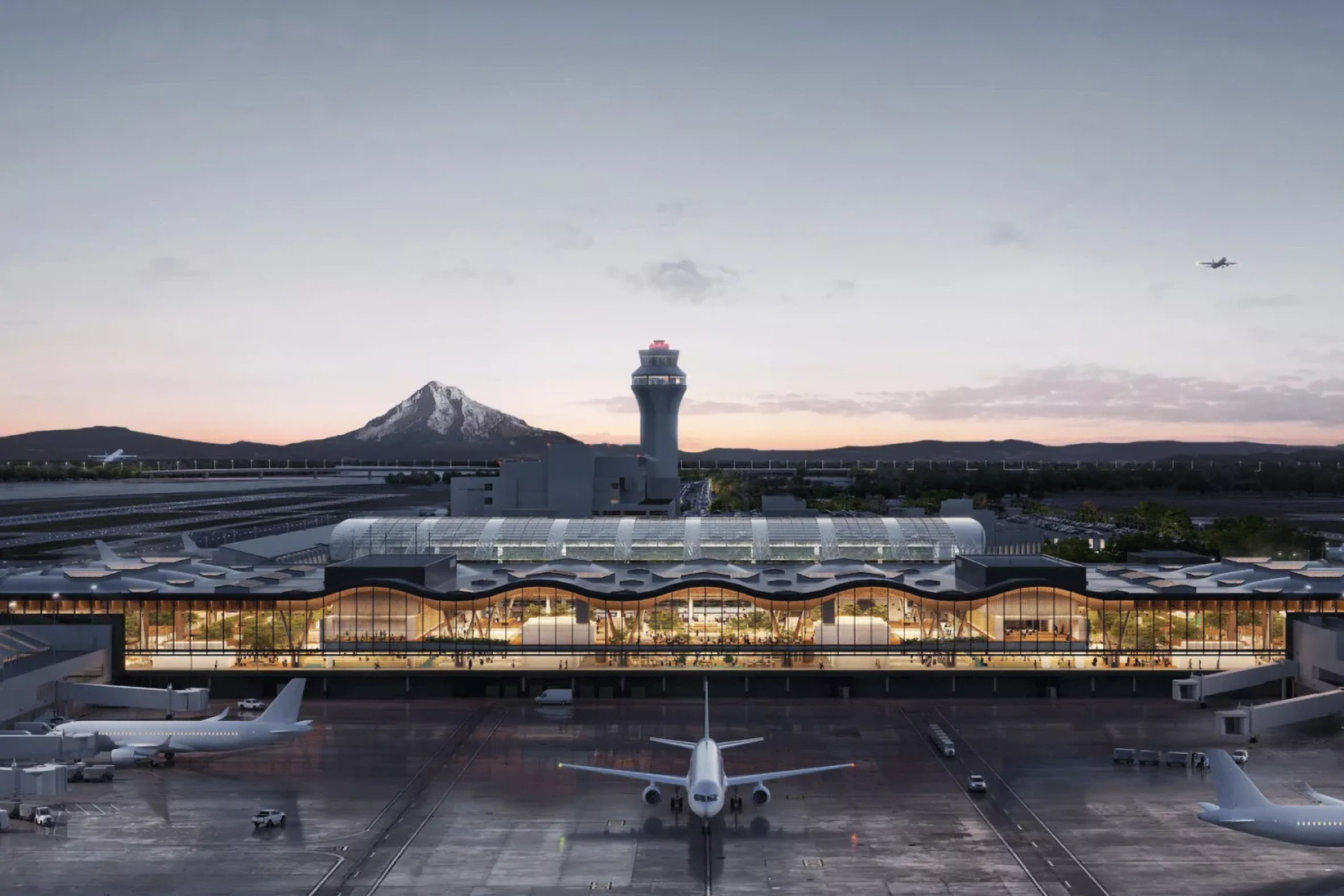 A estrutura de aço do terminal do Aeroporto Internacional de Portland destaca a precisão da construção proporcionada pelo PolyWorks.